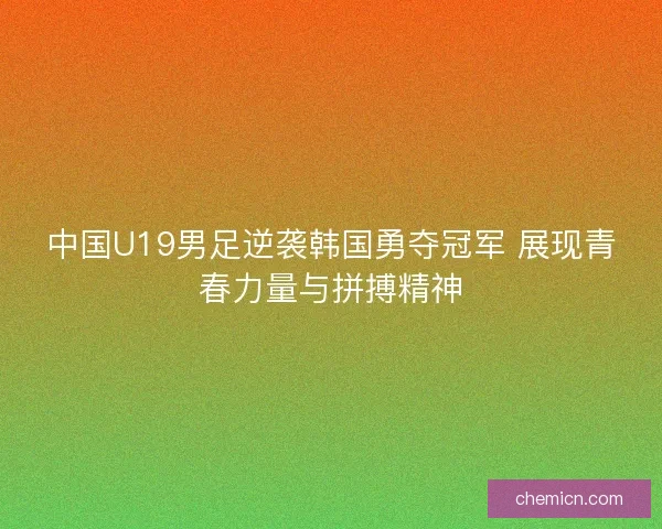 中国U19男足逆袭韩国勇夺冠军 展现青春力量与拼搏精神 中国U19男足逆袭韩国勇夺冠军 展现青春力量与拼搏精神